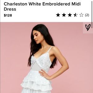 Lost ink Charleston white embroidered midi dress